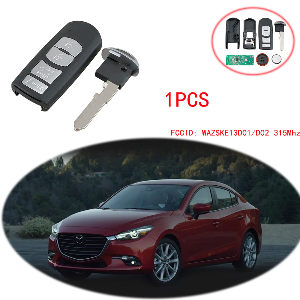 Keyless Remote Car Key Fobs WAZSKE13D01/D02 For 2014 2015 2016 2017 2018 Mazda 3