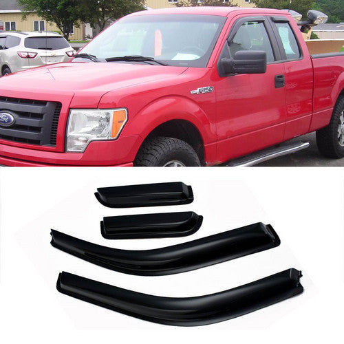 Fits 2004-2014 Ford F-150 Super Cab Window Vent Visors Rain Guard Deflector 4PCS