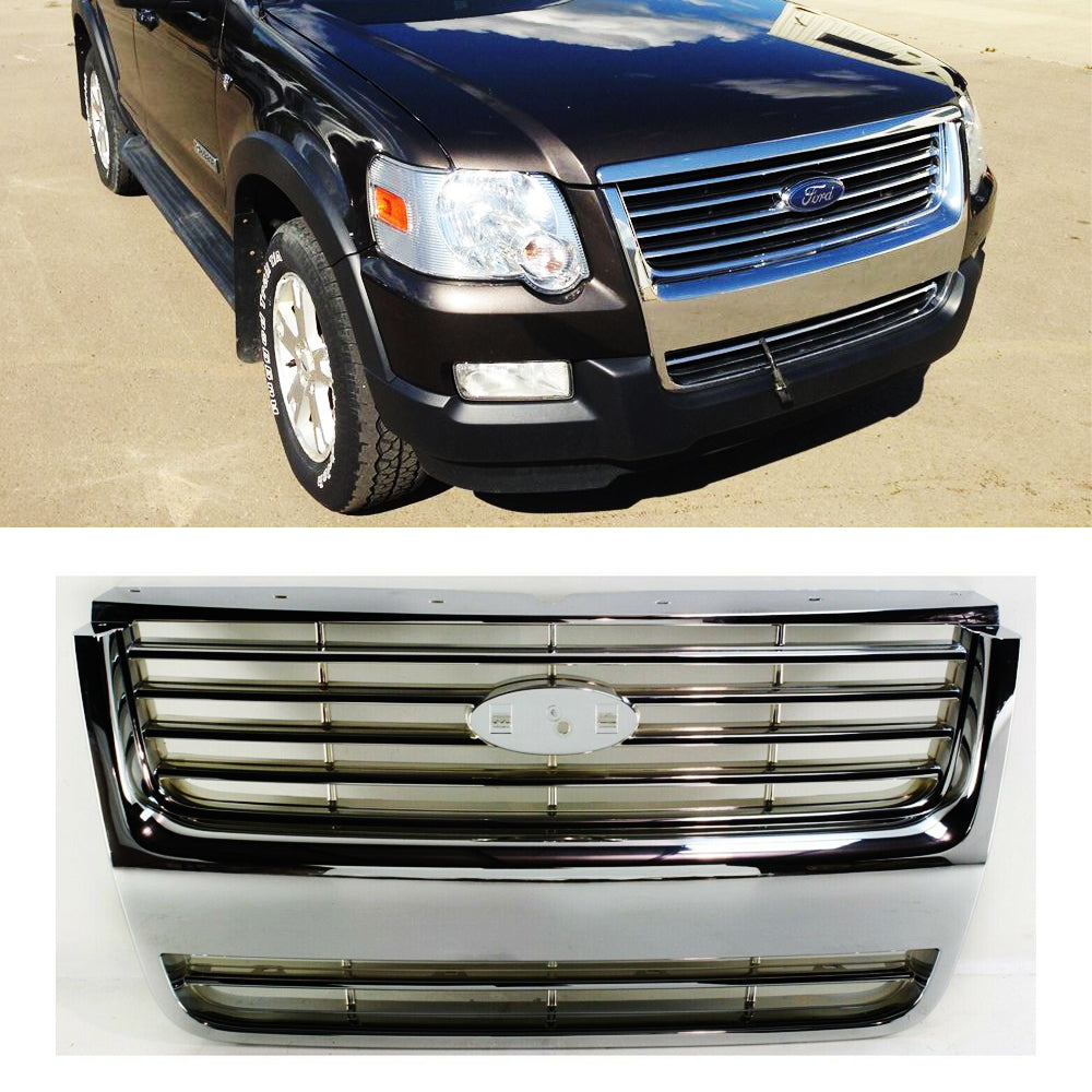 Chrome Front Bumper Grille Grill For 2006 2007 2008 Ford Explorer