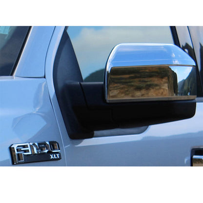 For 2015 2016 2017 FORD F150 F-150 Top half Premium Chrome Mirror Cover 2PCS