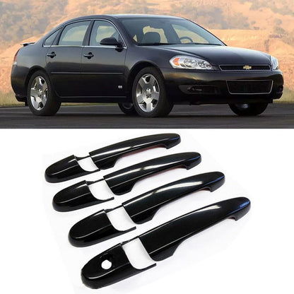 Fit 2006-2012 Chevrolet Impala+Cobalt Gloss Black Handle Covers Set of 4 Overlay