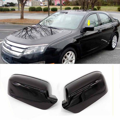 For 06-11 Ford Fusion Mercury Milan Glossy Black Mirror Cover Overlay Top Half