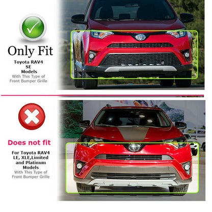For 2016 2017 2018 Toyota RAV4 SE Model Honeycomb Type Front Bumper Lower Grille