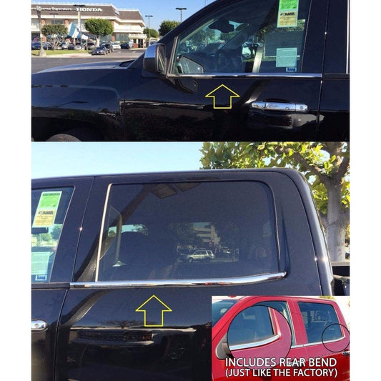 Fit 2014-2018 Chevrolet Silverado&GMC Sierra Stainless Window Sill+Handle Covers