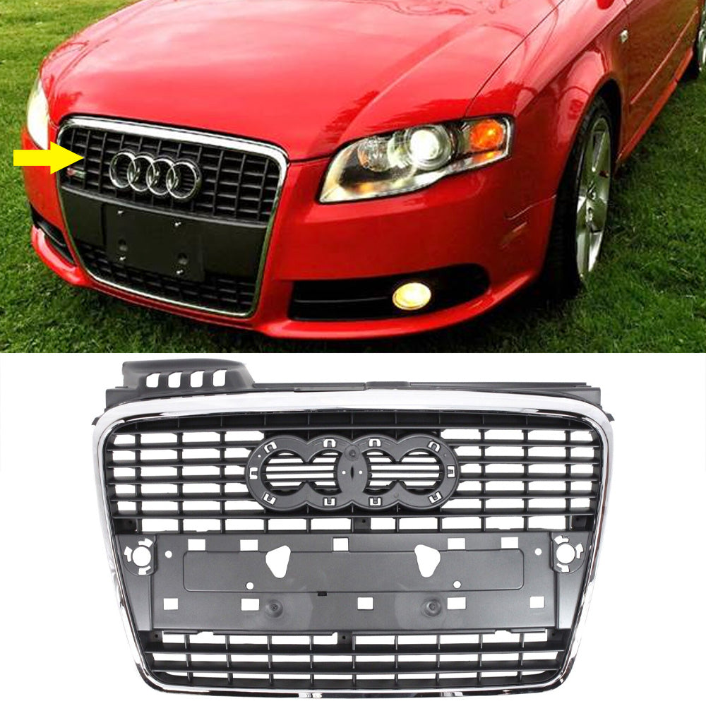 Front Bumper Chrome Grille Grill Assembly For 2005-2009 Audi A4