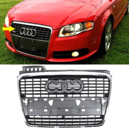 Front Bumper Chrome Grille Grill Assembly For 2005-2009 Audi A4