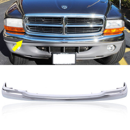 Front Chrome Bumper Face Bar w/o Mounting Brackets for 97-04 Dodge Dakota Pickup