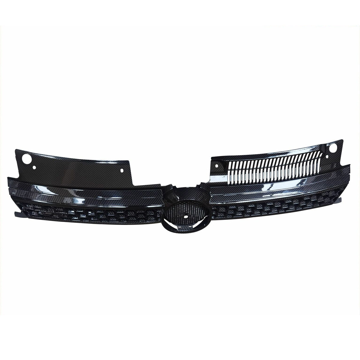 Fit 2010-2014 VW MK6 Golf GTI Jetta Black Carbon Fiber Print Grille