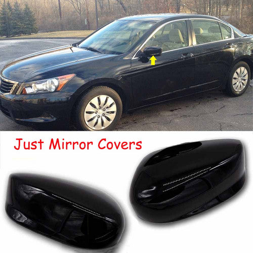 For 2008-2012 Honda Accord Glossy Black Side Mirror Cover Covers Trim Set 2PC