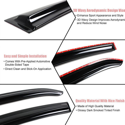 Sunroof Visor+Window Visor Vent Deflector Fits 1997-2004 2005 Volkswagen Passat