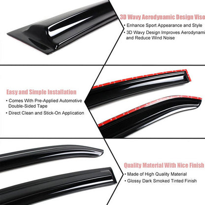 Sunroof Visor+Window Visor Vent Deflector Fits 1997-2004 2005 Volkswagen Passat