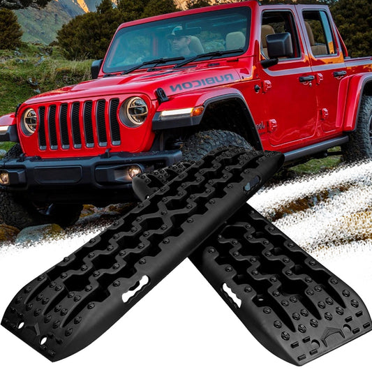 Off-Road Traction Boards with Jack Lift Base Recovery Mat Track Tire Ladder 2PCS