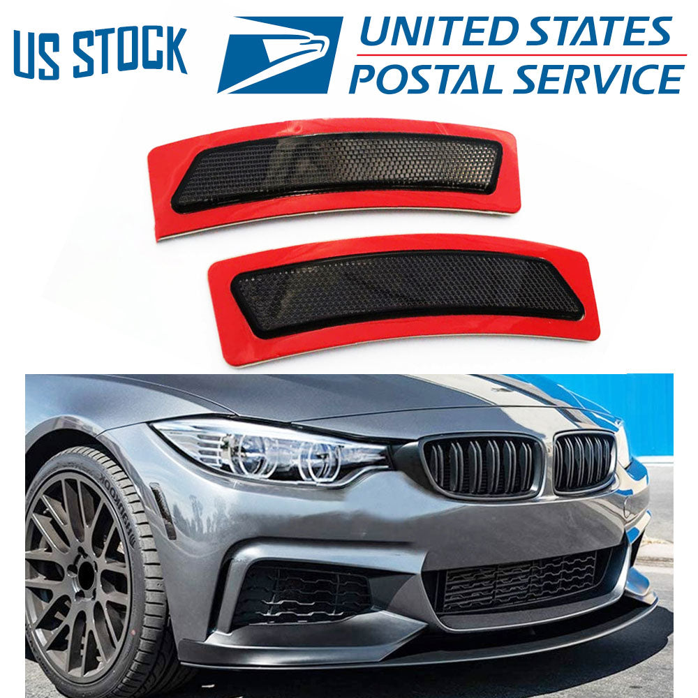 FOR 2014+ BMW F32 F33 F36 4-Series Dark Smoke Side Marker Lamps BUMPER REFLECTOR