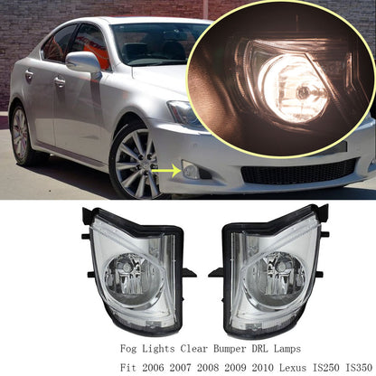 Fog Lights Clear Fit 2006 2007 2008 2009 2010 Lexus IS250 IS350 Bumper DRL Lamps